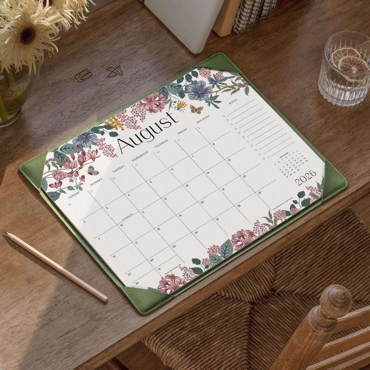 Cabbrix Desk Calendar 2026-2027 with Desktop Mat, Desk Pad Calendar From July 2026 to December 2027 15x12 inch, Desk Blotter Calendar for Home Office and School, Easy Planning, Gift for the Holidays