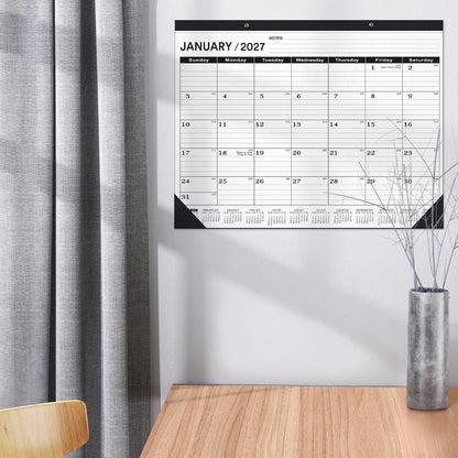Desk Calendar 2026-2027 large 22 x17 (July 2026-December 2027) 2026-2027 Desk Calendar Large 22 x17,Classic Black Calendar 2027,Calendar 2027 with Plastic Cover
