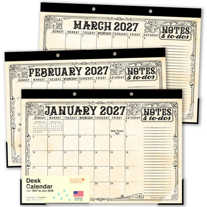 Large Desk Calendar 2026 - Desktop Calendar 2026-2027